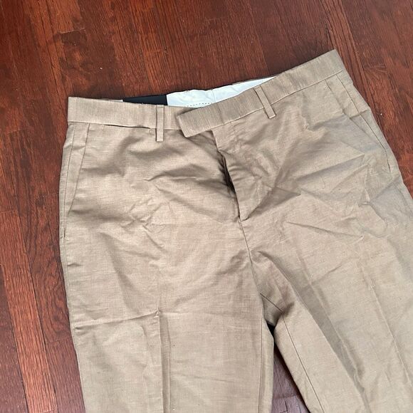 NWT Banana Republic 34x30 Slim Tapered Fit Pants Beige Linen Blend Progetto Uno - Picture 2 of 6